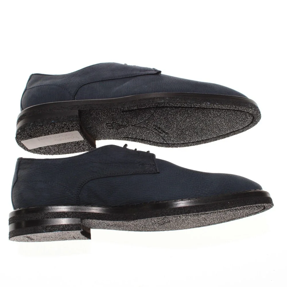 Di Bianco NWD Soverato Lace Up Derby Dress Shoes Size 9 in Navy Blue Leather